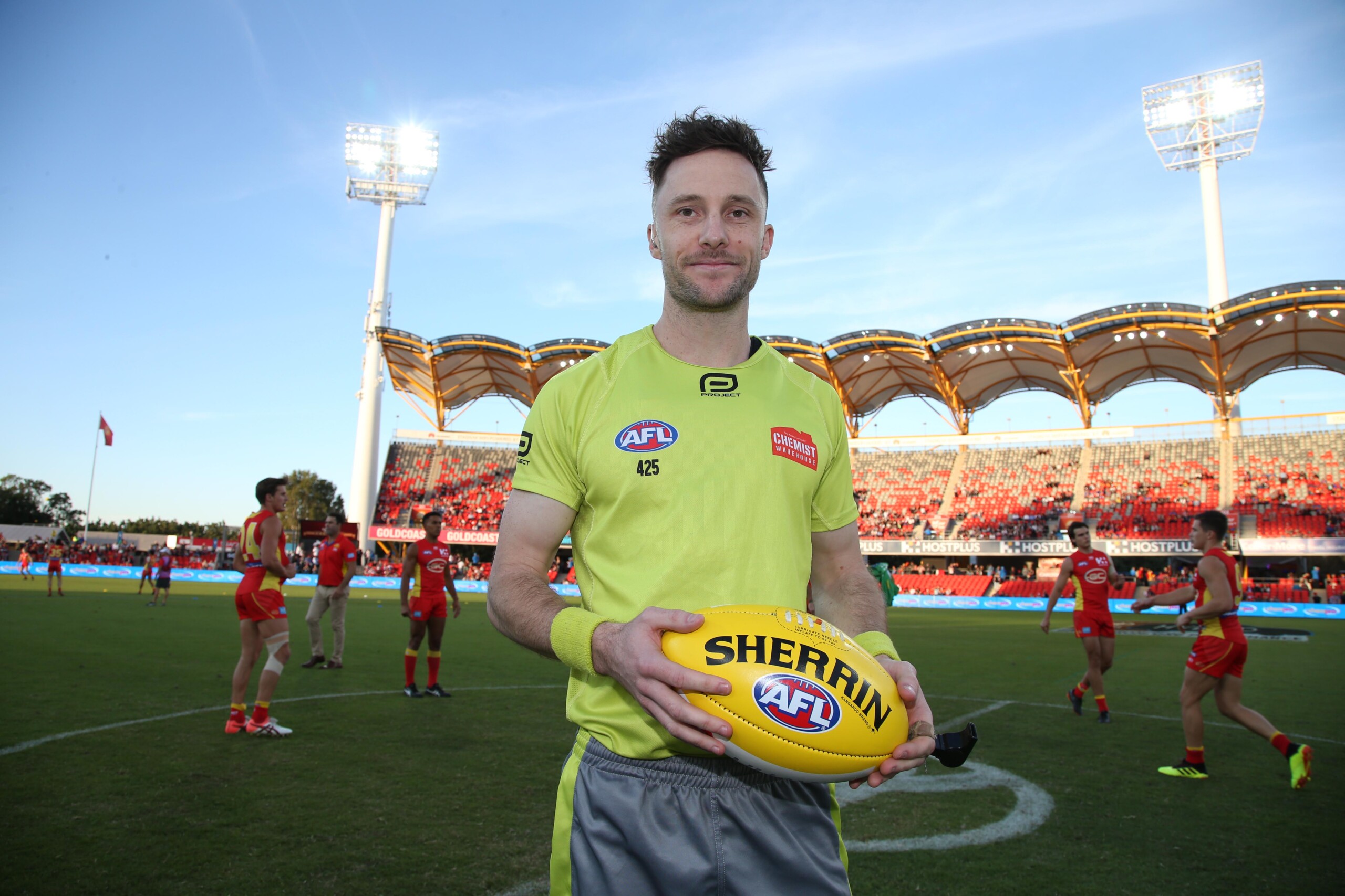 GOLD COAST, AUSTRALIA - JUNE 16: during the 2018 AFL round 13 match between the Gold Coast Suns and the St Kilda Saints at Metricon Stadium on June 16, 2018 in the Gold Coast, Australia. (Photo by Jason O'Brien/AFL Media)