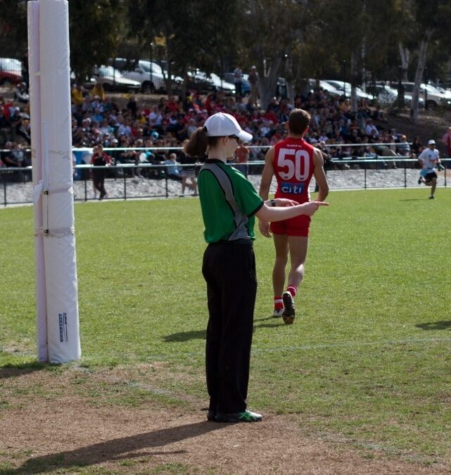 Female goal umpire prepares for AFL debut